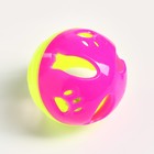 Набор из 2 шариков-погремушек "Рыбки и лапки", диаметр 3,8 см бело-зелёный/фиолетово-жёлтый   786560 - фото 6713269