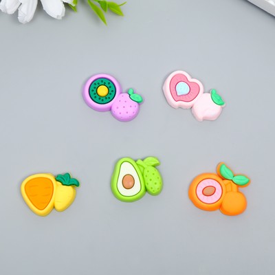 Декор для творчества резина «Половинка фрукта», набор 15 шт., 1.8×3.2×0.6 см