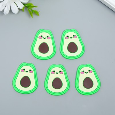 Декор для творчества резина «Авокадо с рожицей», набор 10 шт., 4.5×3.5 см