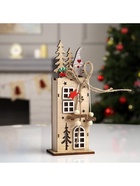 Светодиодная фигура «Фабрика подарков» 7.5×22×5 см, дерево, батарейки LR1130×3 (в комплекте), свечение тёплое белое - фото 119632764