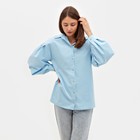 Рубашка женская с объёмными рукавами MINAKU: Casual Collection цвет голубой, р-р 44 - фото 2789062