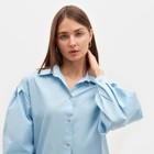 Рубашка женская с объёмными рукавами MINAKU: Casual Collection цвет голубой, р-р 48 - Фото 4