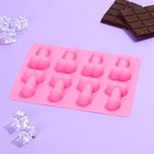 Форма для льда и шоколада «Нежно», силикон, 18.5 х 14.2 х 1.6 см, цвет розовый 18+ - Фото 1