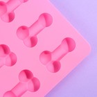 Форма для льда и шоколада «Нежно», силикон, 18.5 х 14.2 х 1.6 см, цвет розовый 18+ - Фото 4