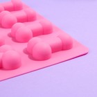 Форма для льда и шоколада «Нежно», силикон, 18.5 х 14.2 х 1.6 см, цвет розовый 18+ - Фото 5