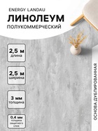 Линолеум полукоммерческий Landau 2, ширина 2.5 м, длина 2.5 м, толщина 3 мм, 6.25 м² - Фото 1