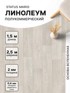 Линолеум полукоммерческий Status Mario 1, ширина 2.5 м, длина 1.5 м, толщина 2 мм, 3.75 м² - Фото 1