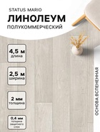 Линолеум полукоммерческий Status Mario 1, ширина 2.5 м, длина 4.5 м, толщина 2 мм, 11.25 м² - Фото 1