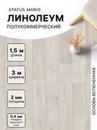 Линолеум полукоммерческий Status Mario 1, ширина 3 м, длина 1.5 м, толщина 2 мм, 4.5 м² - Фото 1