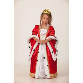 Карнавальный костюм "Королева", платье, корона, р.32, рост 128 см