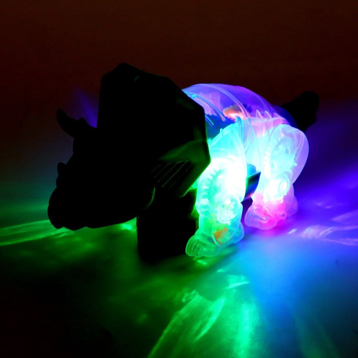 Динозавр «Шестерёнки», свет и звук, работает от батареек, цвет зелёный - фото 1884003139