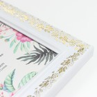 Фоторамка пластик 13х18 см "Золотая виноградная лоза" белая 22х17 см - фото 35249991