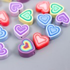 Бусины для творчества PVC "Сердечки красочные" набор 25 шт 0,5х0,9х1 см - Фото 2