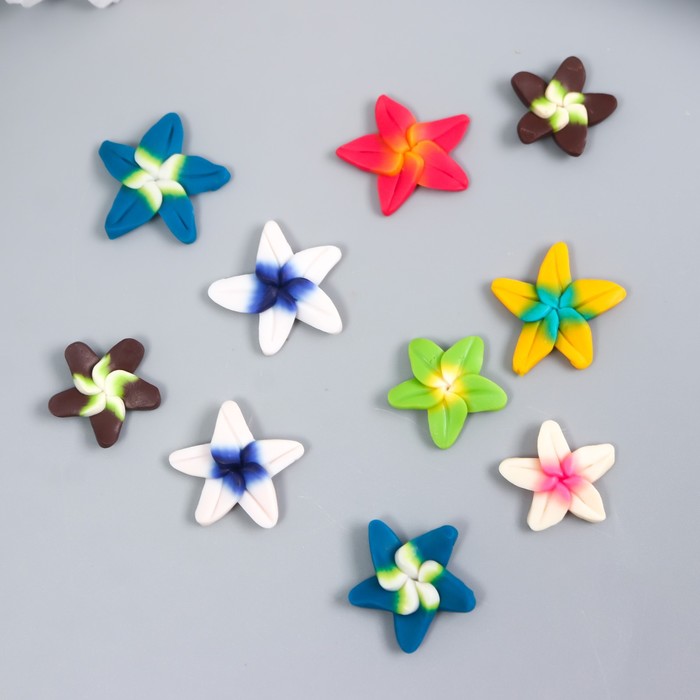 Декор для творчества PVC "Цветок лилия" набор 10 шт МИКС 0,4х1,8х1,8 см - Фото 1