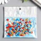 Бусины для творчества PVC "Колечки патриот" набор ≈ 330 шт 0,1х0,6х0,6 см - фото 21802130