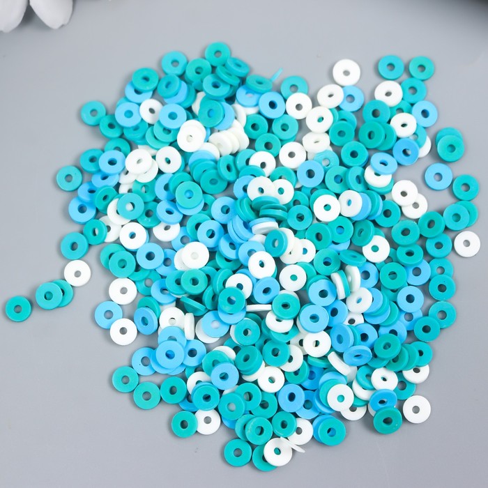 Бусины для творчества PVC "Колечки голубые" набор ≈ 330 шт 0,1х0,6х0,6 см - Фото 1