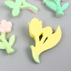 Декор для творчества пластик "Садовый цветок" набор 8 шт МИКС 2,6х4х0,7 см - фото 6713993