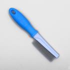 Расческа с частыми зубьями, нескользящая резиновая ручка, микс цветов - Фото 2