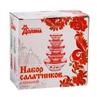 Набор салатников "Яблоко" с крышками, 5 шт: 900 мл (17х7,6 см), 500 мл (16х6 см), 350 мл (12,5х5,4 см), 200 мл (10,5х4,5 см), 130 мл (9х3,7 см), цвет зеленый - Фото 3