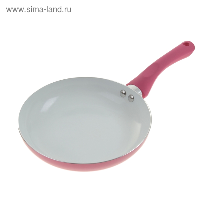 Сковорода с керамическим покрытием Доляна «Неон», d=20 см, с индукционным дном, розовая - Фото 1
