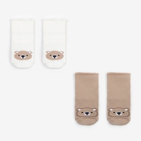 Набор детских махровых носков Крошка Я «Мишка», 2 пары, размер 10-12 см