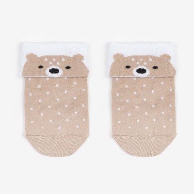 Носки детские с подворотом Крошка Я «Мишка», размер 8-10 см