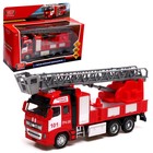 Машина металлическая «Пожарная машина», 21 см, световые и звуковые эффекты, подвижные детали, инерция - фото 9589062
