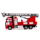 Машина металлическая «Пожарная машина», 21 см, световые и звуковые эффекты, подвижные детали, инерция - фото 9589063