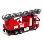 Машина металлическая «Пожарная машина», 21 см, световые и звуковые эффекты, подвижные детали, инерция - фото 9589064