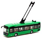 Троллейбус «Городской», 19 см, 3 кнопки, инерция, цвет зелёный, световые и звуковые эффекты - фото 9174698