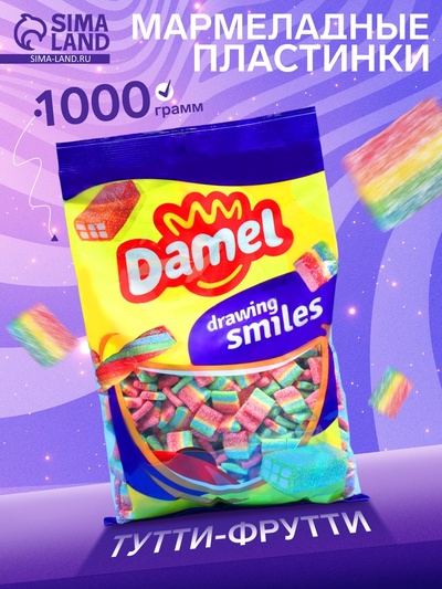 Мармелад жевательный DAMEL Мини пластинки разноцветные, 1 кг