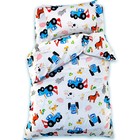 Постельное бельё 1.5-спальное «Синий трактор», поплин - Фото 1