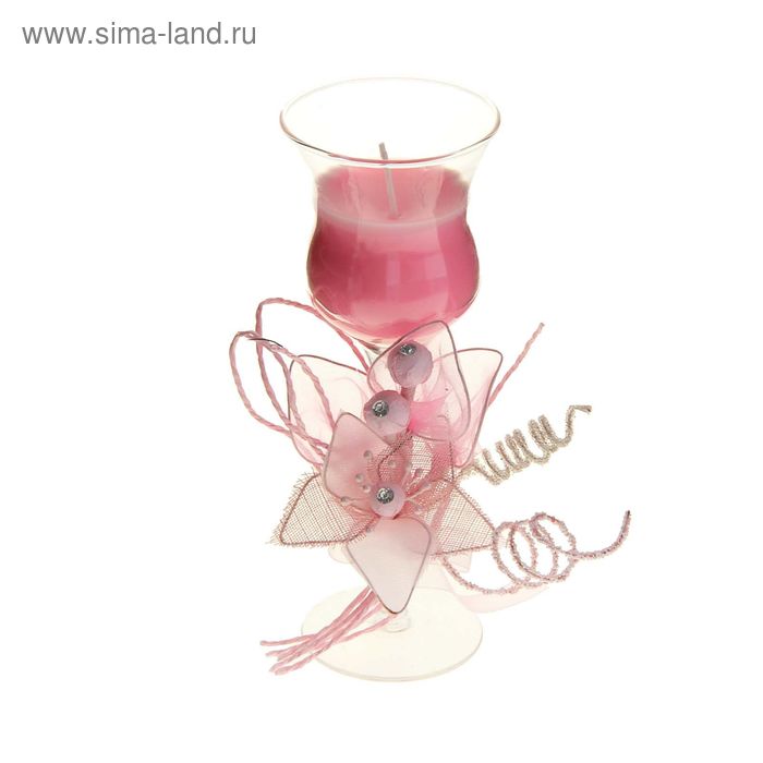 Свеча восковая "Цветок искренности", цвет розовый - Фото 1