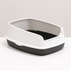 Туалет «Айша» S, 45×35×18.5 см, с высоким бортом, серый - Фото 2