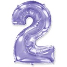 Шар фольгированный 40 «Цифра 2», сиреневый, Lilac - фото 321364935