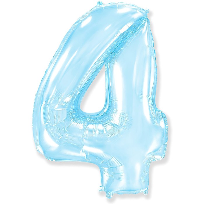 Шар фольгированный 40 «Цифра 4», голубой, Pastel Blue - Фото 1