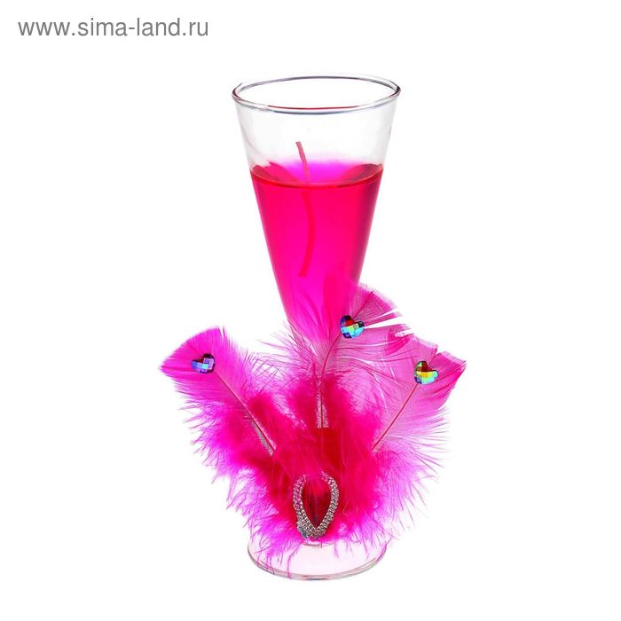 Свеча гелевая "Перо", цвет розовый - Фото 1