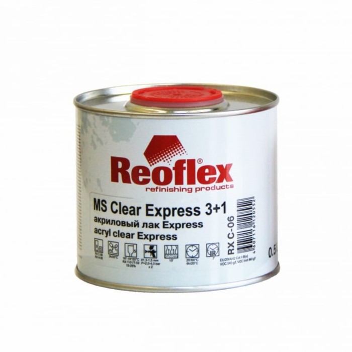 Лак Reoflex Express, акриловый 3+1, 0.5 л, без отвердителя - Фото 1