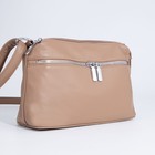 Сумка женская на молнии, цвет тёмно-бежевый 9306190