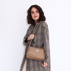 Сумка женская на молнии, цвет тёмно-бежевый 9306190