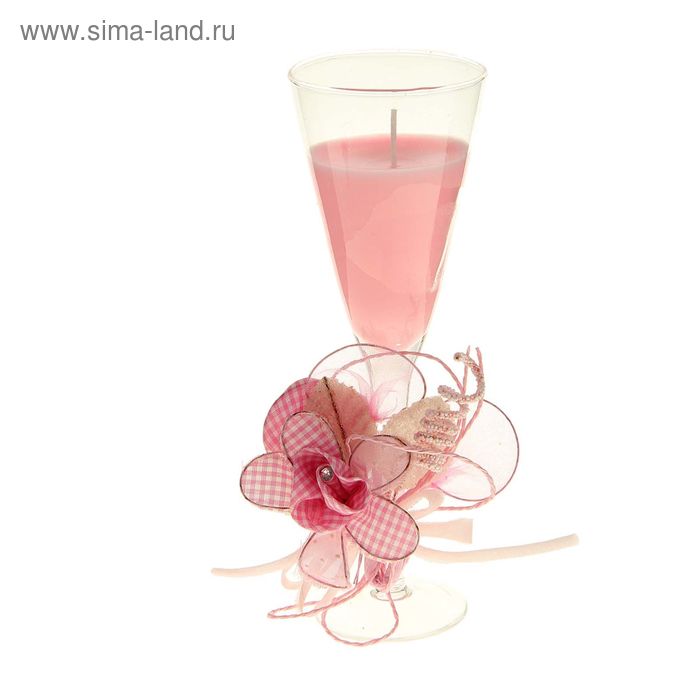 Свеча восковая "Цветок", цвет розовый - Фото 1