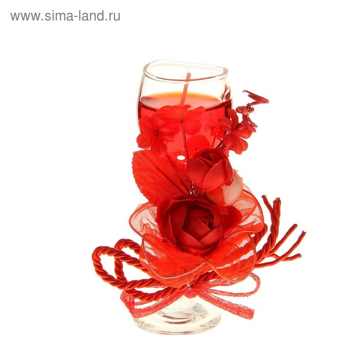 Свеча гелевая "Роскошная роза", цвет красный - Фото 1