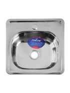 УЦЕНКА Мойка кухонная MIXLINE 531266, врезная, толщина 0.6 мм, 38×38×15 см, вып. 1 1/2", гофросифон - Фото 1