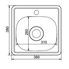 УЦЕНКА Мойка кухонная MIXLINE 531266, врезная, толщина 0.6 мм, 38х38х15 см, вып. 1 1/2", гофросифон - Фото 6