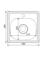 УЦЕНКА Мойка кухонная MIXLINE 531266, врезная, толщина 0.6 мм, 38×38×15 см, вып. 1 1/2", гофросифон - Фото 6