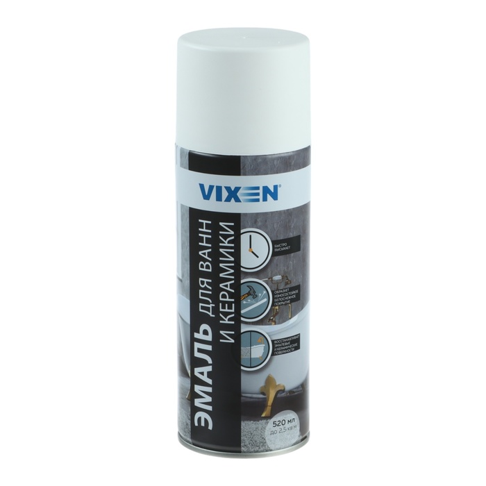 Эмаль для ванн и керамики VIXEN, аэрозоль 520 мл VX-55002 - Фото 1