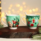 Набор «С новым годом», кружка 180 мл, 2 шт, ложка 2 шт - Фото 2