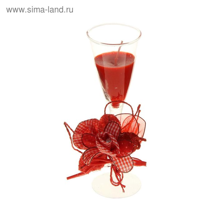 Свеча восковая "Цветок", цвет красный - Фото 1