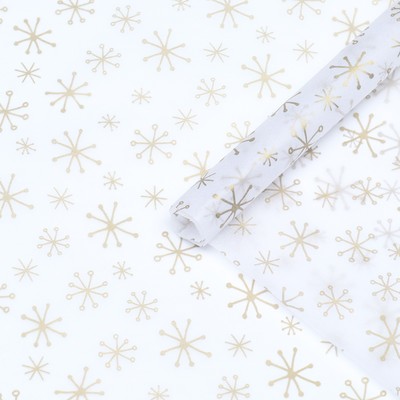 Бумага упаковочная тишью «Снежинки»,50×66 см