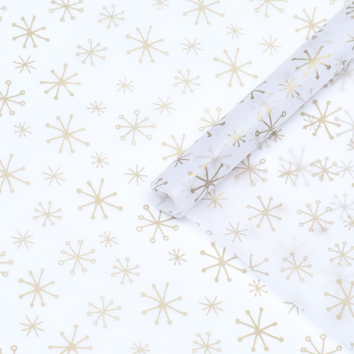 Бумага упаковочная тишью «Снежинки»,50×66 см - Фото 1
